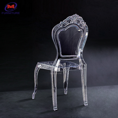 The new Royal wedding clear crystal activities plastic Resin chiavari chairs for wedding hotels banquet halls, etc.