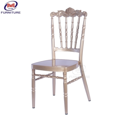 Ristorante Vintage Metal Burger Chair Banchetto Napoleone Cucina Corona di alluminio Sedile di bambù